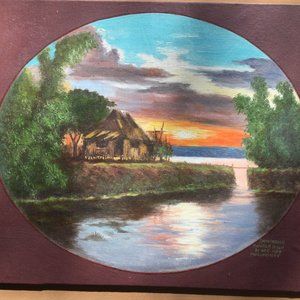 Landscape original painting 1984 Aurelio A Dizon  Philippines